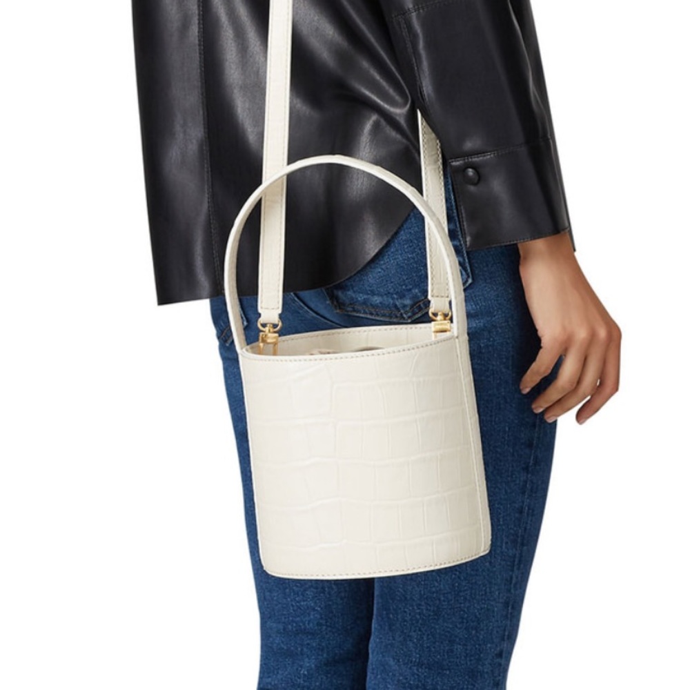 STAUD embossed mini bissett bag